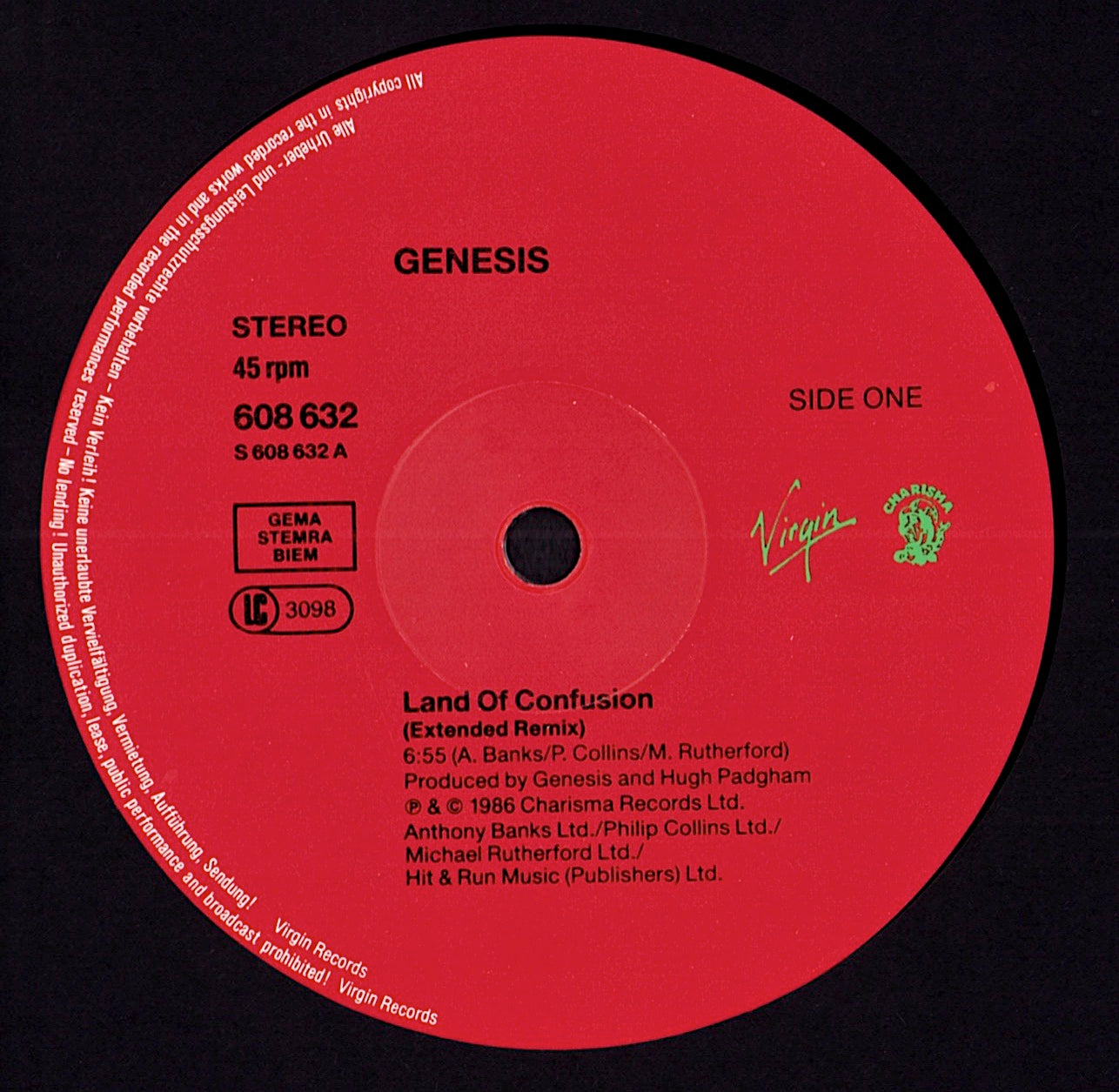 Genesis - Tonight, Tonight, Tonight Vinyl 12" | EU Original | 1987 Kopie