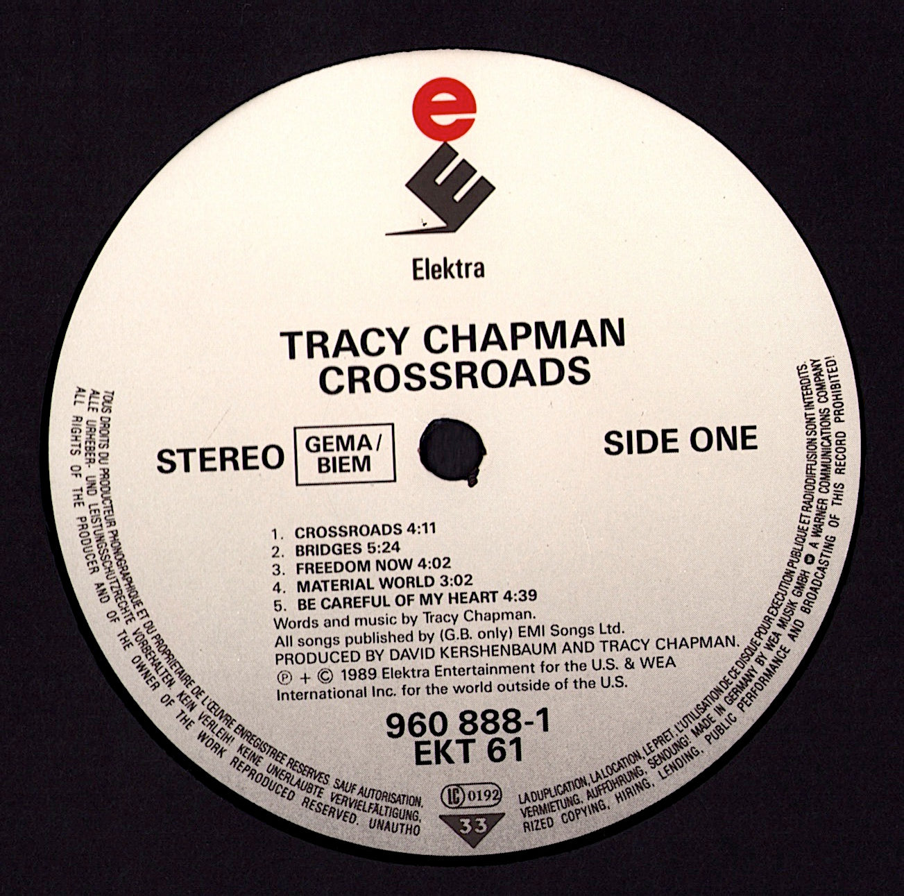 Tracy Chapman ‎- Crossroads Vinyl LP