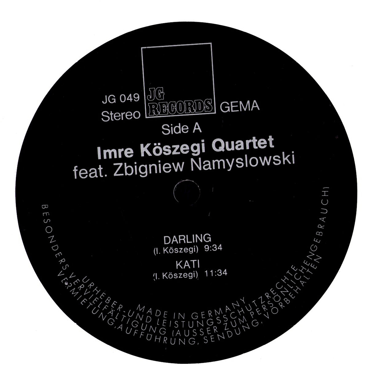Imre Köszegi Quartet feat. Zbigniew Namysłowski – For Kati Vinyl LP, DE Original Kopie