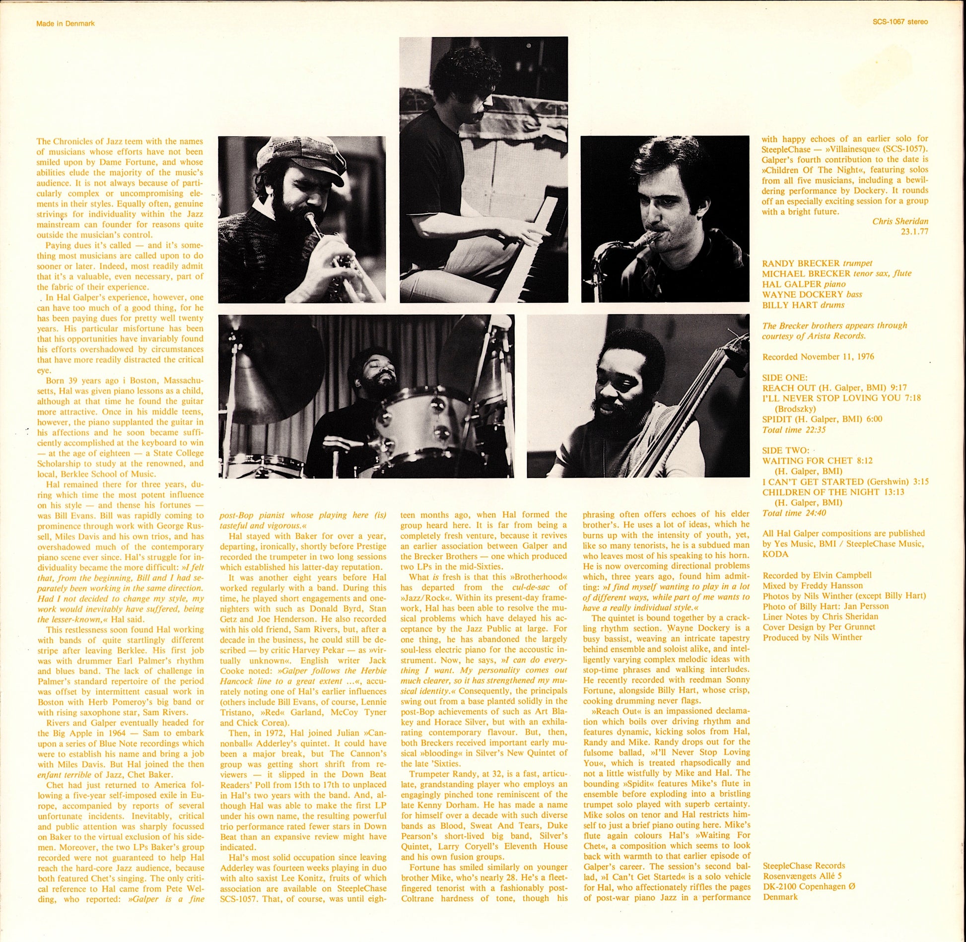 Hal Galper Quintet – Reach Out! Vinyl LP