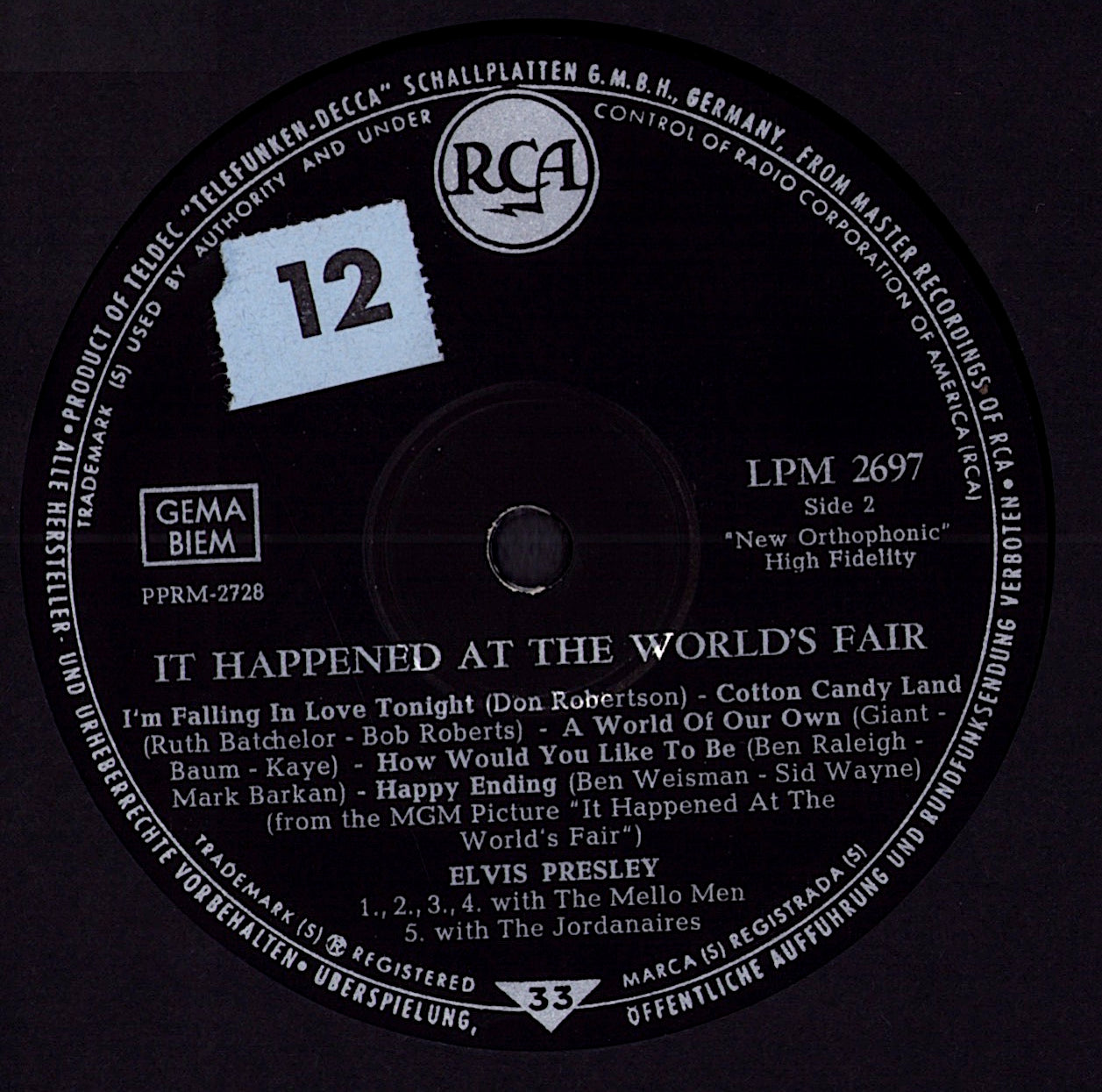 Elvis Presley - It Happened At The World's Fair (Vinyl LP | DE Original | 1963)