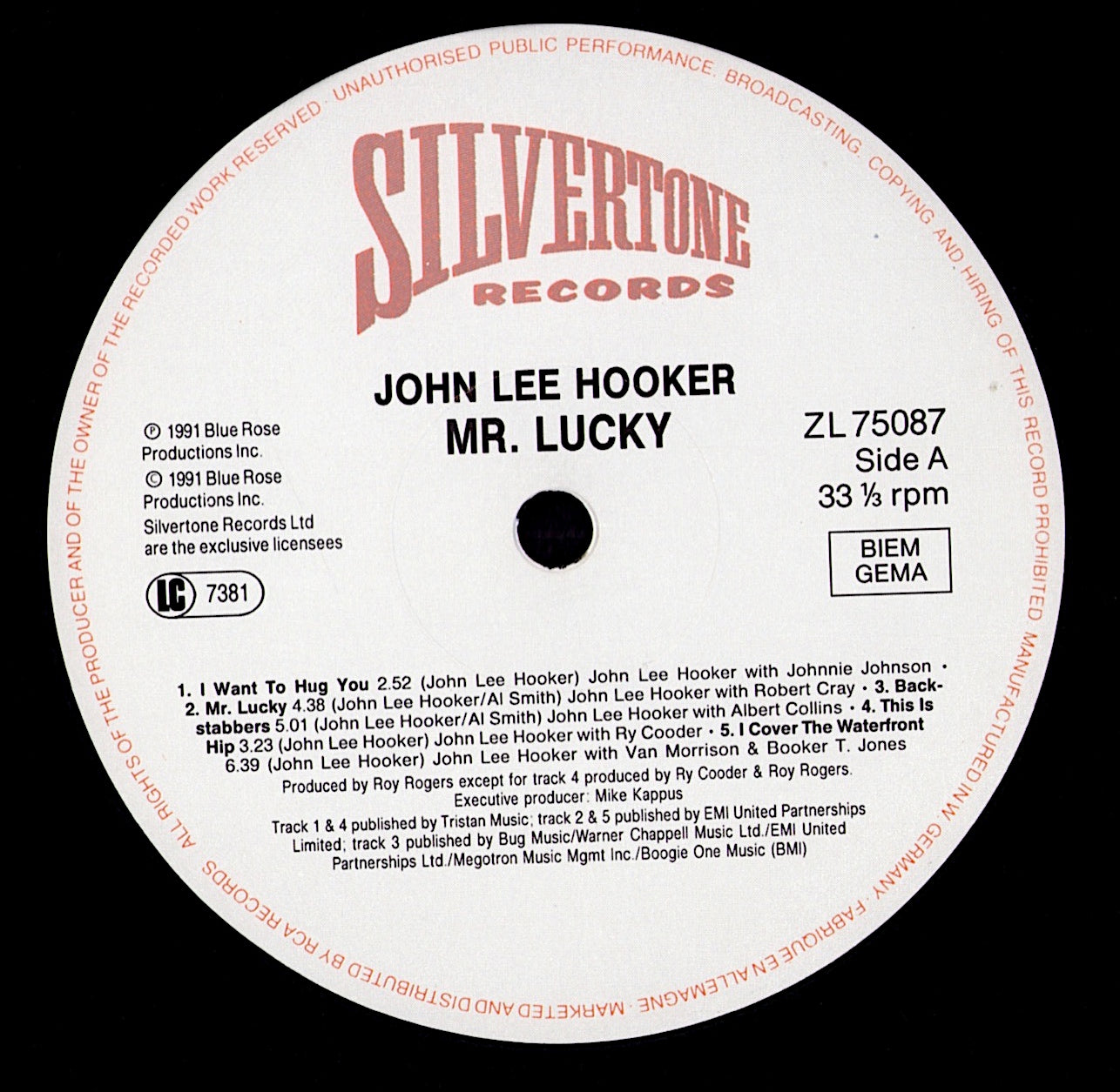 John Lee Hooker – The Healer Vinyl LP Kopie