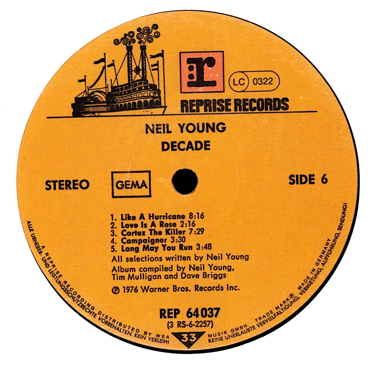 Neil Young – Decade (3LP, GEMA, Germany) – RARE Translucent Vinyl (Smoky Amber / Brown Glow Under Light)