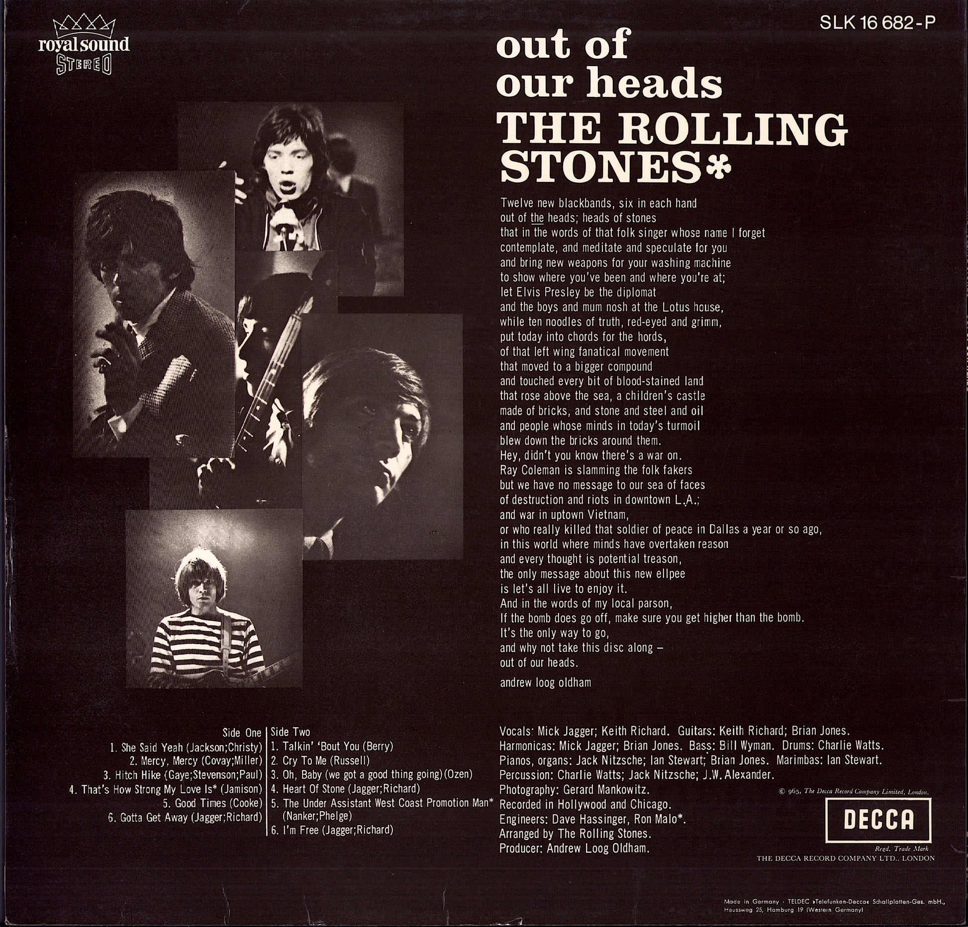 The Rolling Stones ‎- Out Of Our Heads Vinyl LP