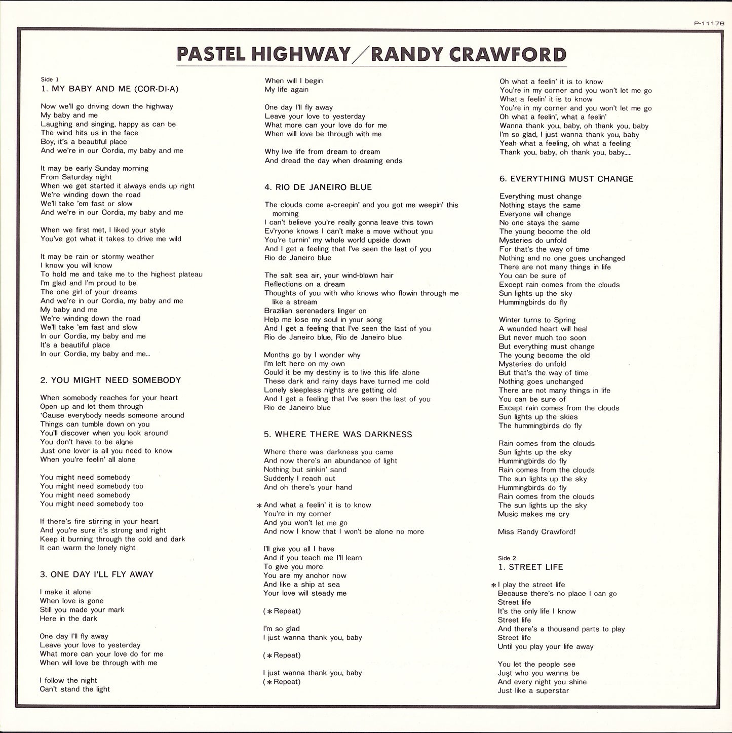 Randy Crawford – Pastel Highway Vinyl LP