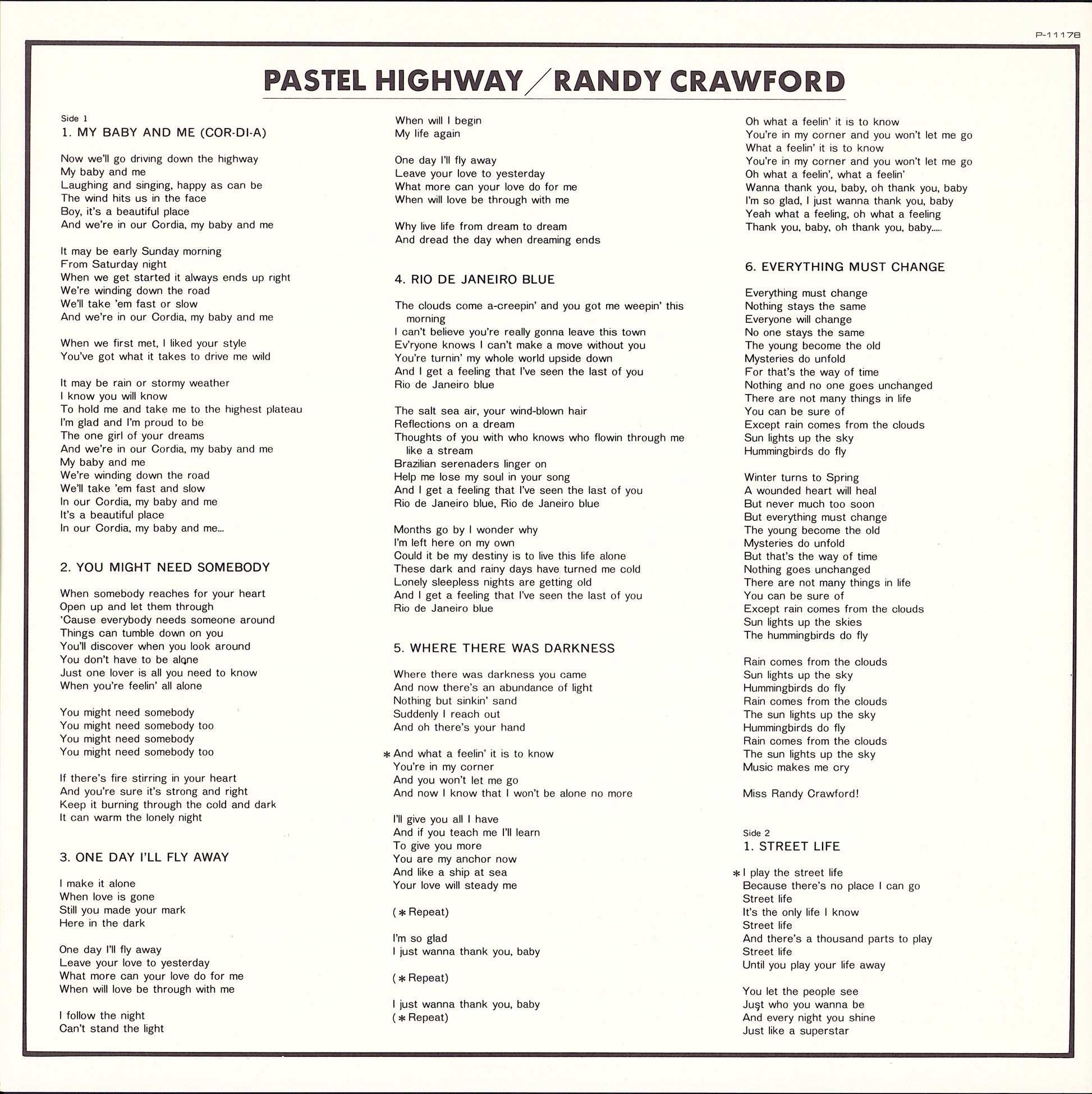 Randy Crawford – Pastel Highway Vinyl LP