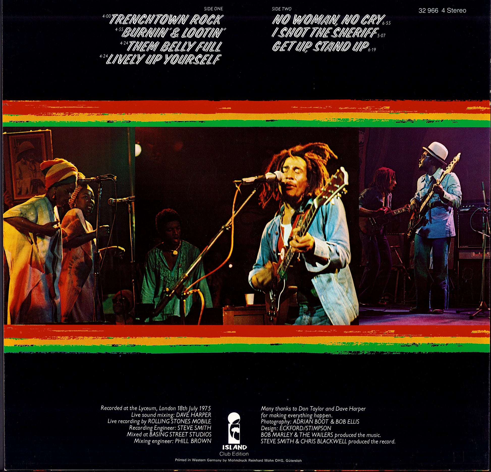 Bob Marley And The Wailers ‎– Live! Vinyl LP Club Edition