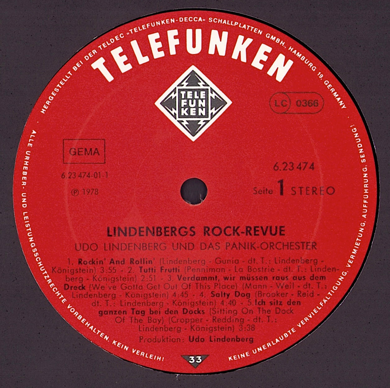 Udo Lindenberg Und Das Panikorchester – Lindenbergs Rock-Revue Viny LP