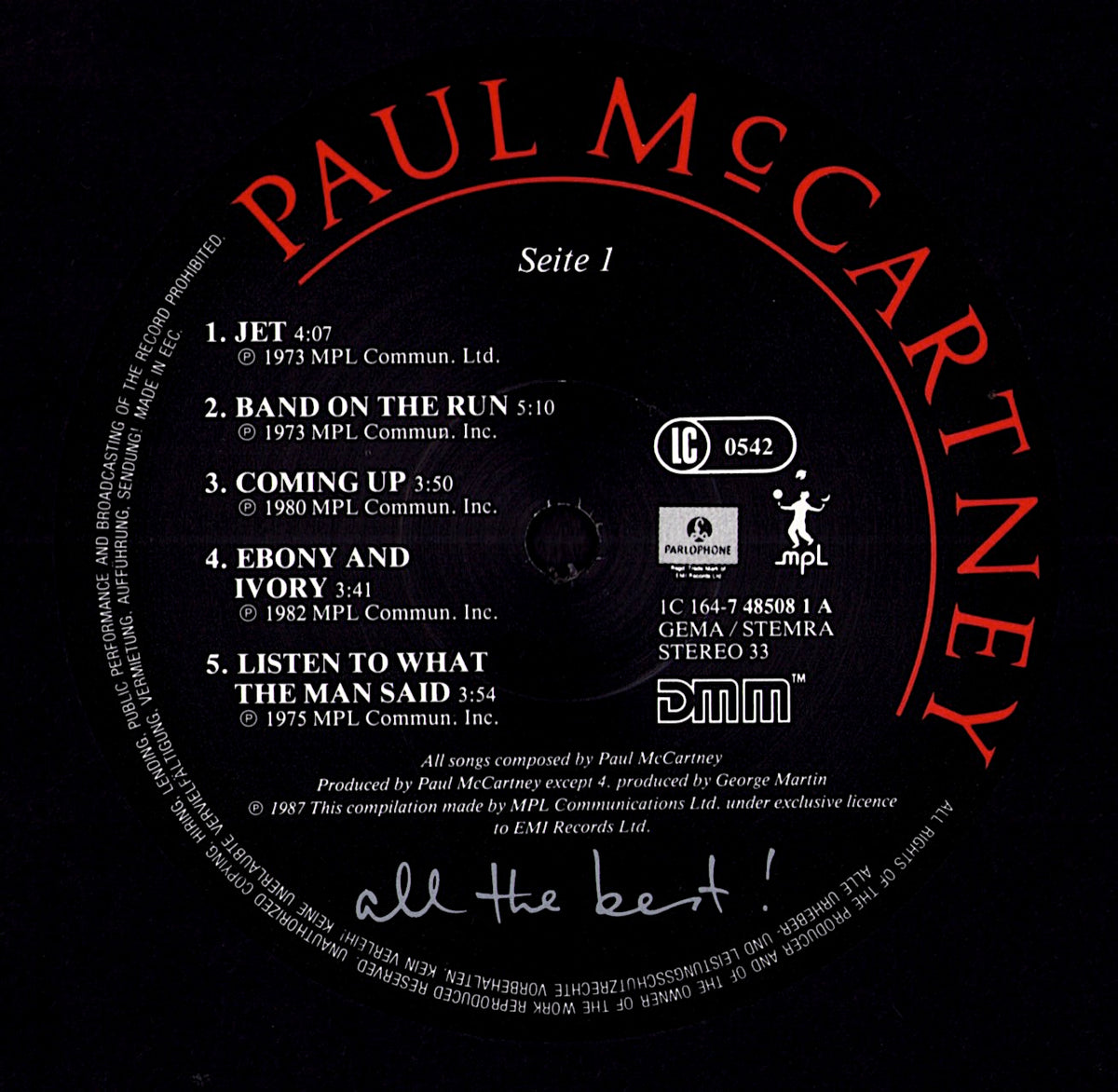 Paul McCartney And Wings - Band On The Run Vinyl LP Kopie