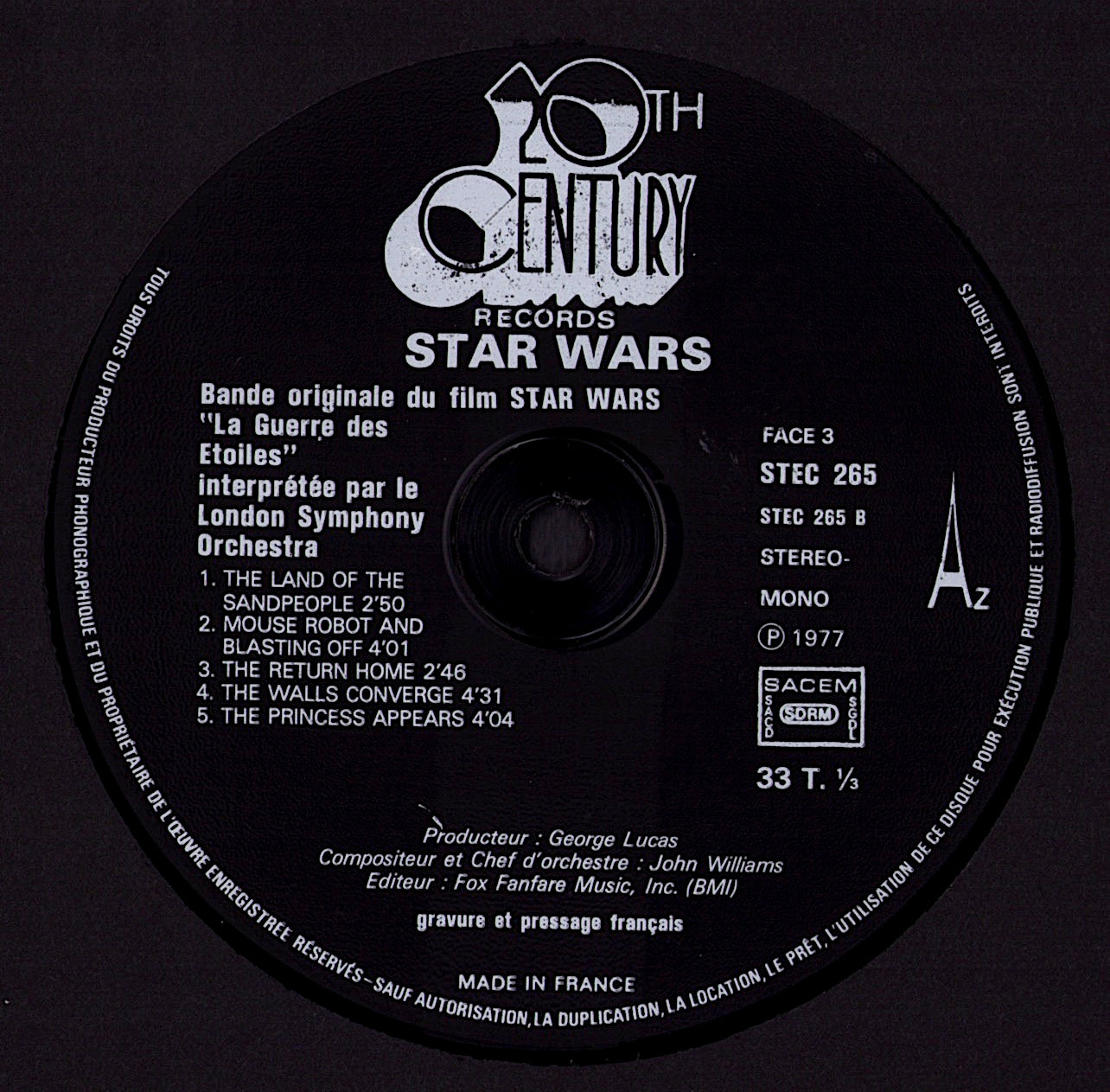 John Williams - The London Symphony Orchestra ‎- "Star Wars" Vinyl 2LP + Poster