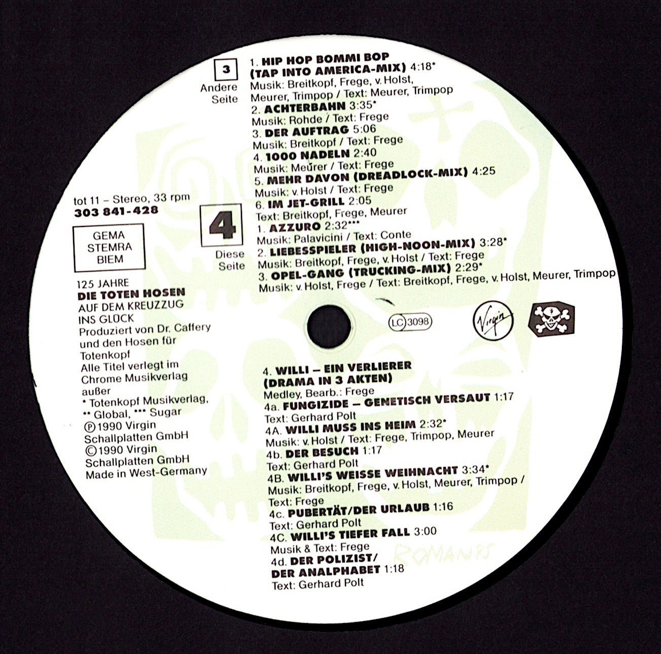 Die Toten Hosen ‎- 125 Jahre Die Toten Hosen Auf Dem Kreuzzug Ins Glück Vinyl 2LP Kopie