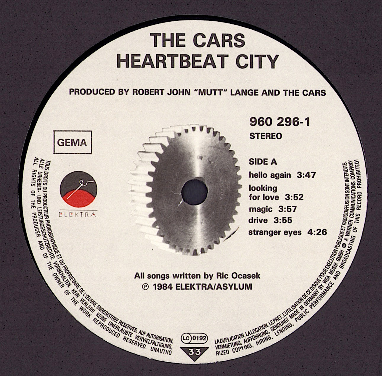 The Cars - Heartbeat City Vinyl LP