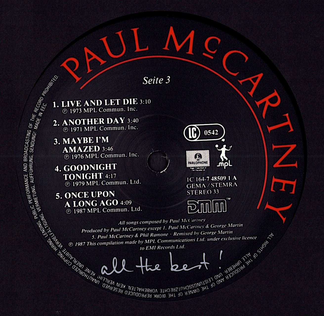 Paul McCartney And Wings - Band On The Run Vinyl LP Kopie