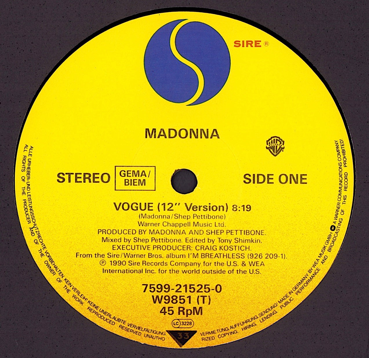 Madonna - Vogue Vinyl 12"