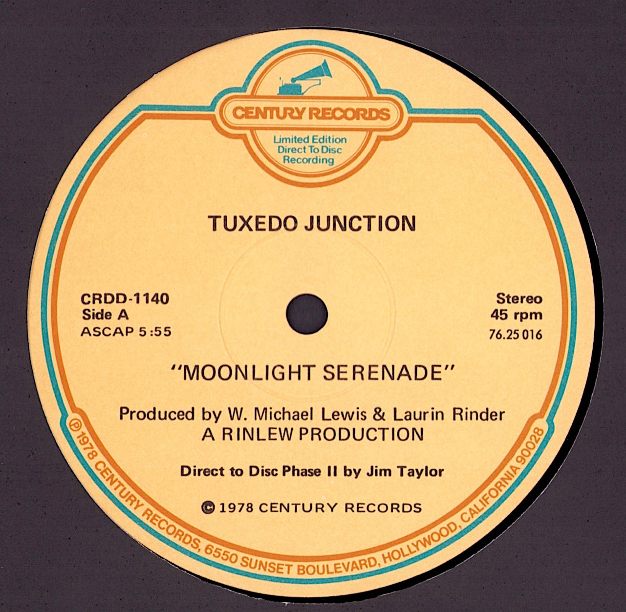 Tuxedo Junction – Moonlight Serenade / Rainy Night In Rio Direct Disc Phase II Vinyl 12"