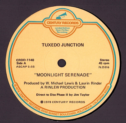 Tuxedo Junction – Moonlight Serenade / Rainy Night In Rio Direct Disc Phase II Vinyl 12"