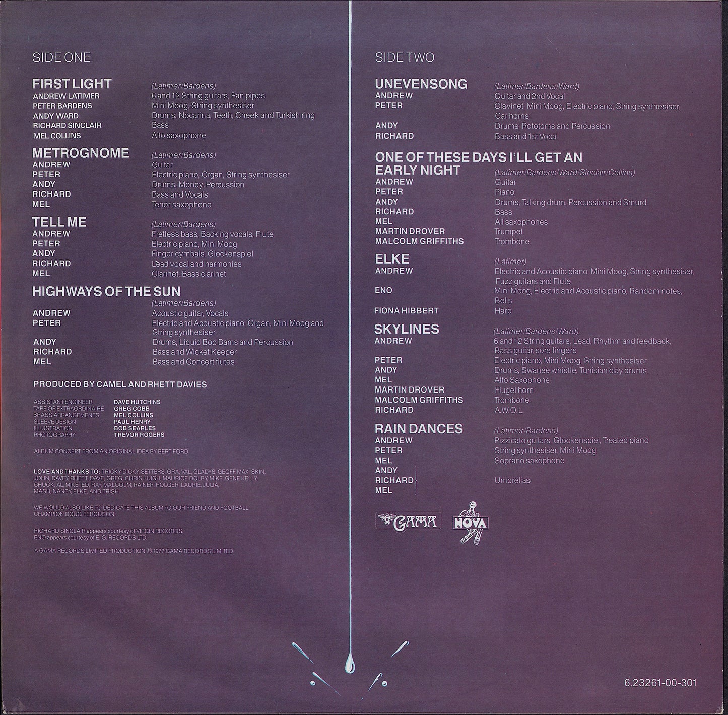 Camel ‎- Rain Dances Vinyl LP