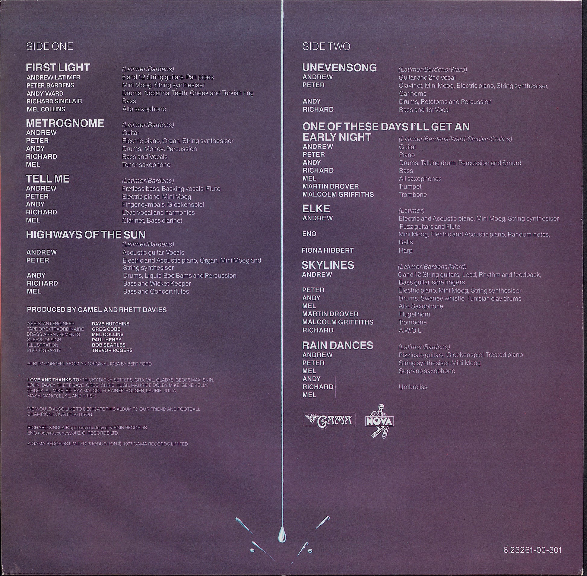 Camel ‎- Rain Dances Vinyl LP