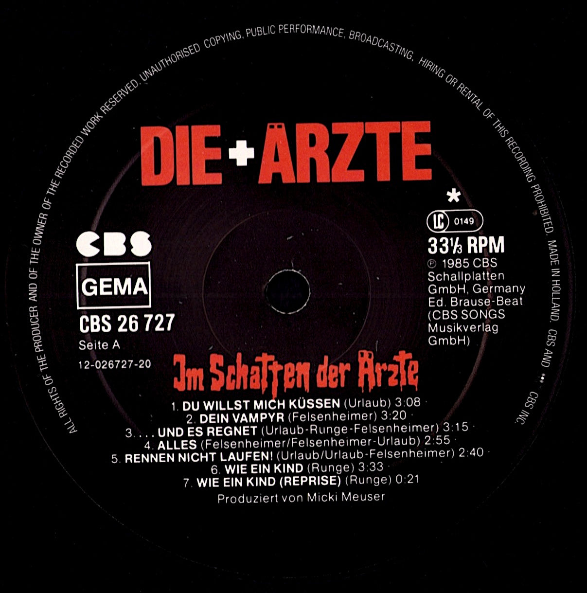 Die Ärzte - Im Schatten Der Ärzte (Vinyl LP | DE Original | 1985)