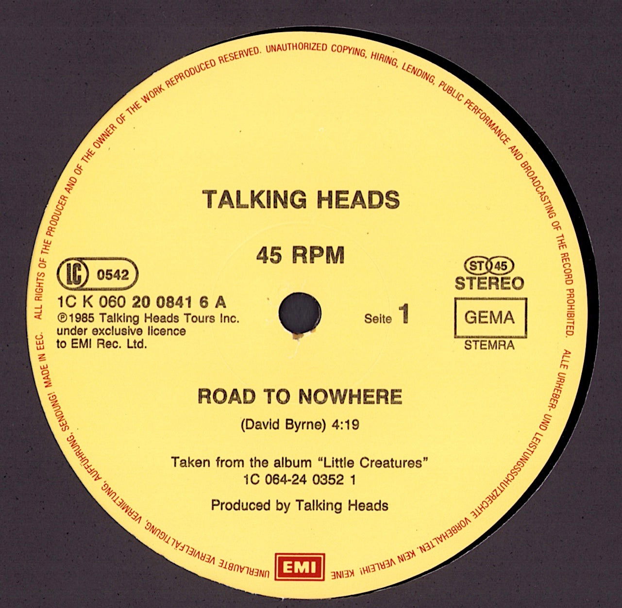 Talking Heads – Road To Nowhere Vinyl 12"