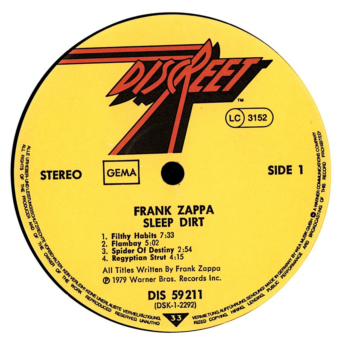 Frank Zappa ‎- Studio Tan (Vinyl LP) DE 