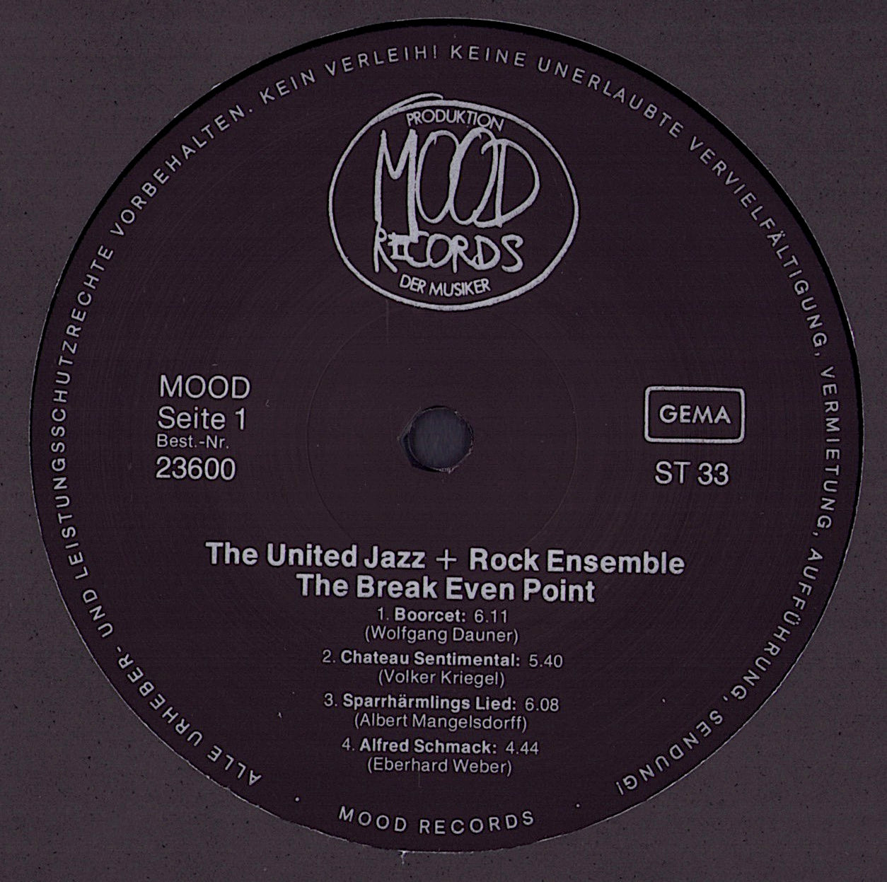 The United Jazz+Rock Ensemble – The Break Even Point Vinyl LP