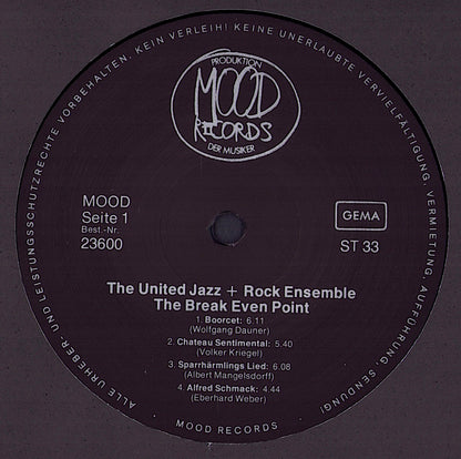 The United Jazz+Rock Ensemble – The Break Even Point Vinyl LP