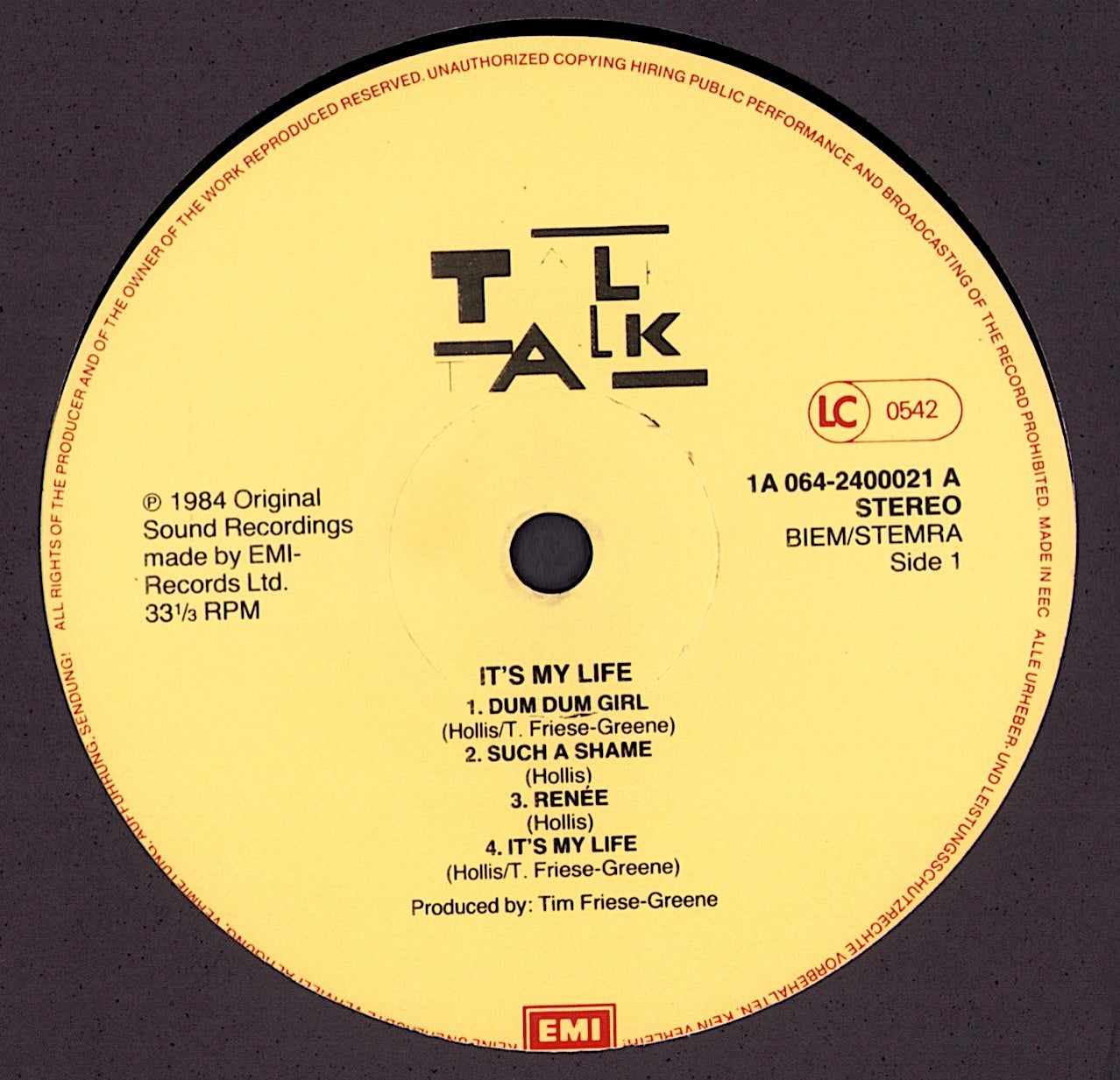 Talk Talk - It's My Life Vinyl LP