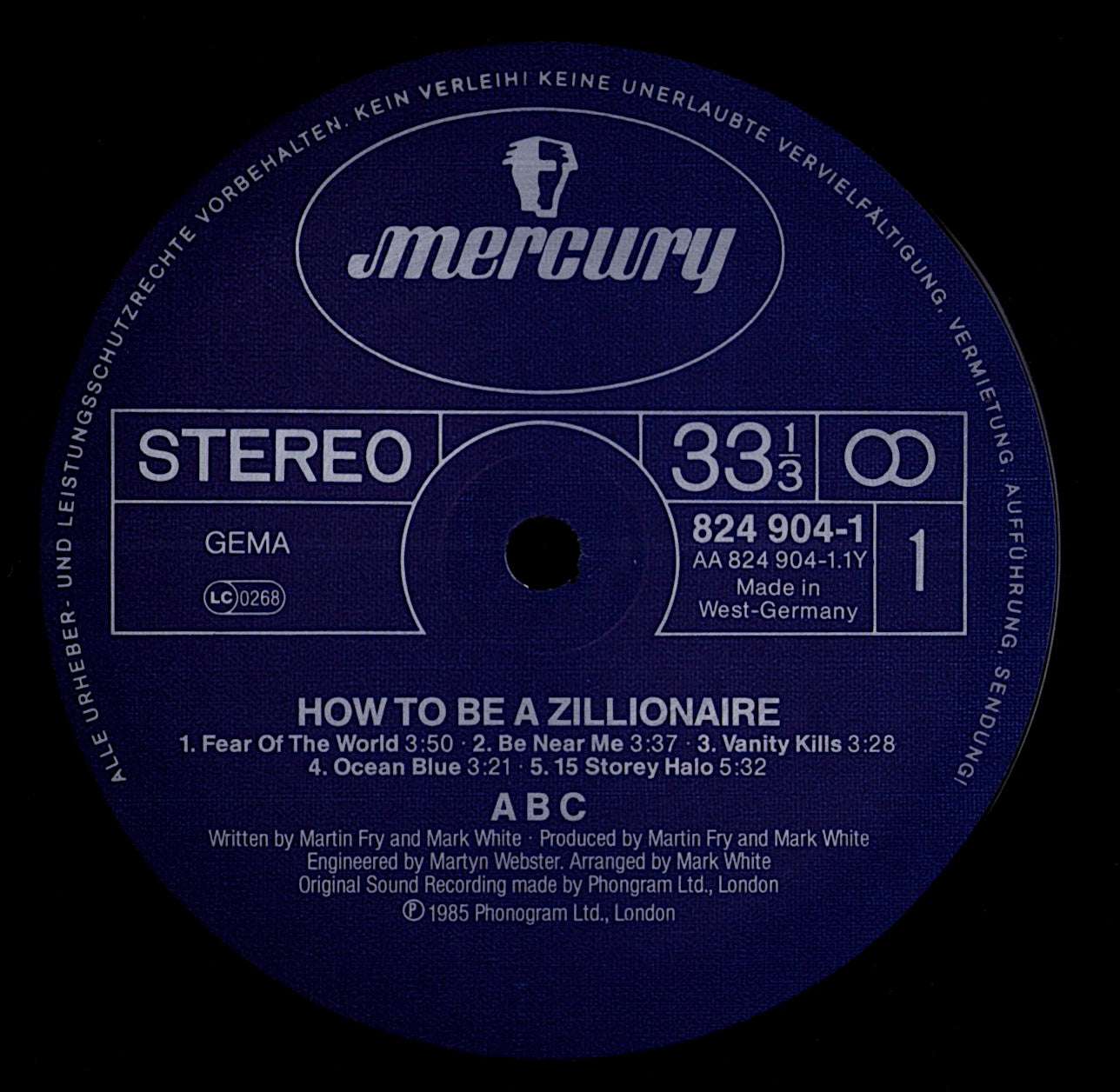 ABC – How To Be A Zillionaire (Vinyl LP | DE Original | Blue Labels | 1985)