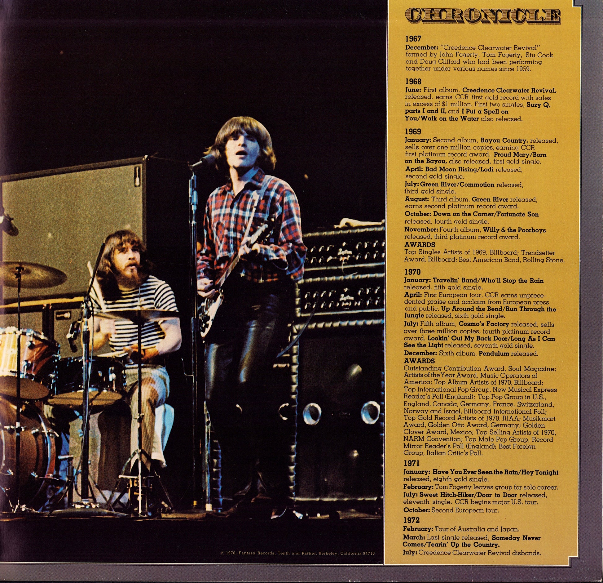 Creedence Clearwater Revival Featuring John Fogerty ‎- Chronicle The 20 Greatest Hits Vinyl 2LP