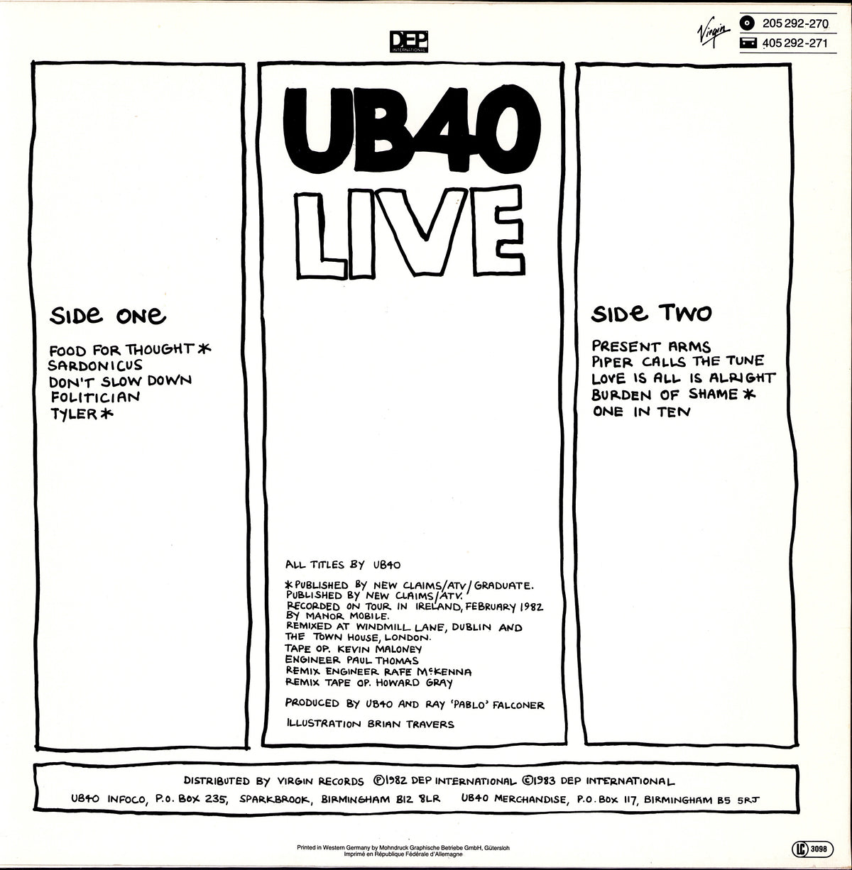 UB40 - Live (Vinyl LP | EU Original | 1983)