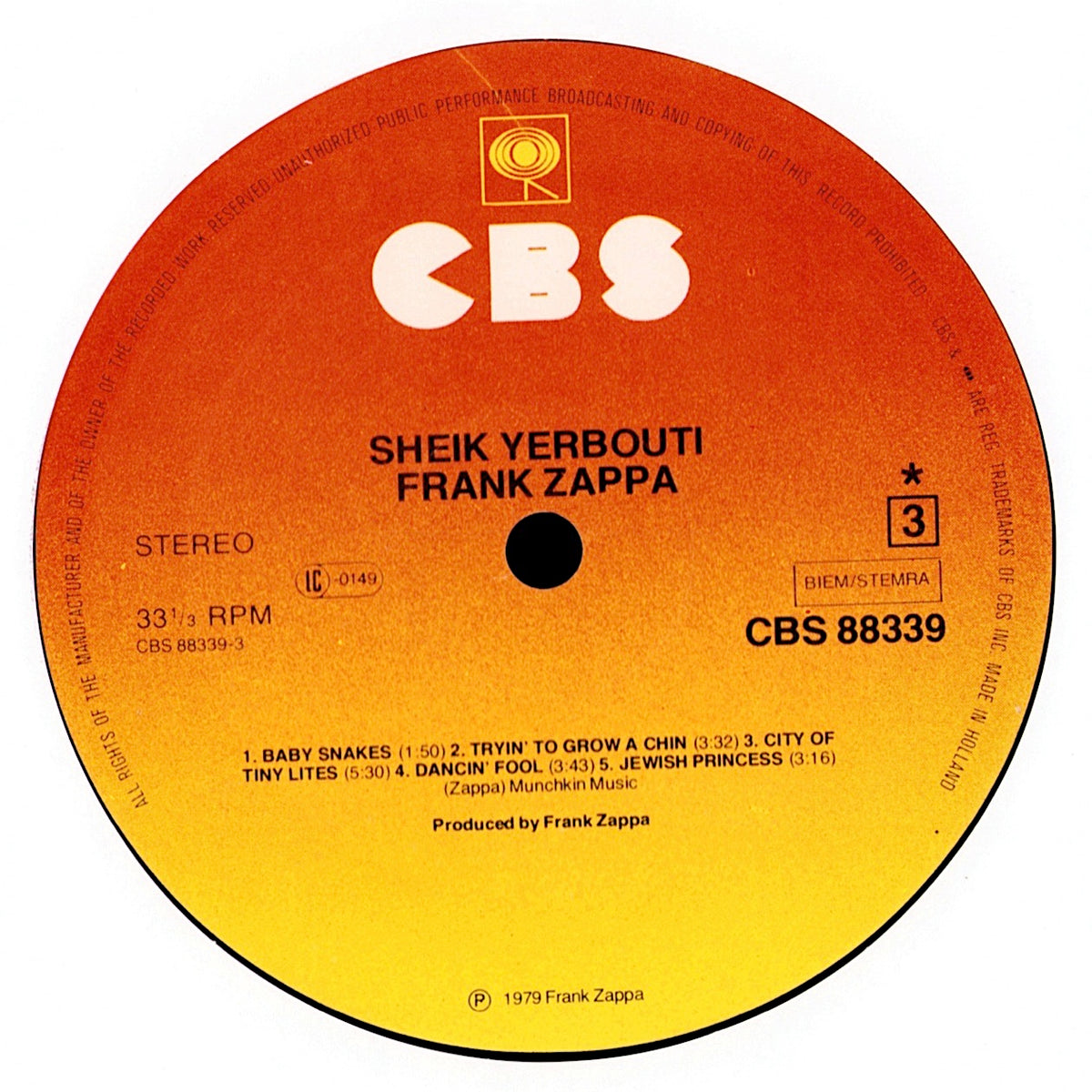 Frank Zappa - Sheik Yerbouti (Vinyl 2LP | EU Original | 1979 | Gatefold)