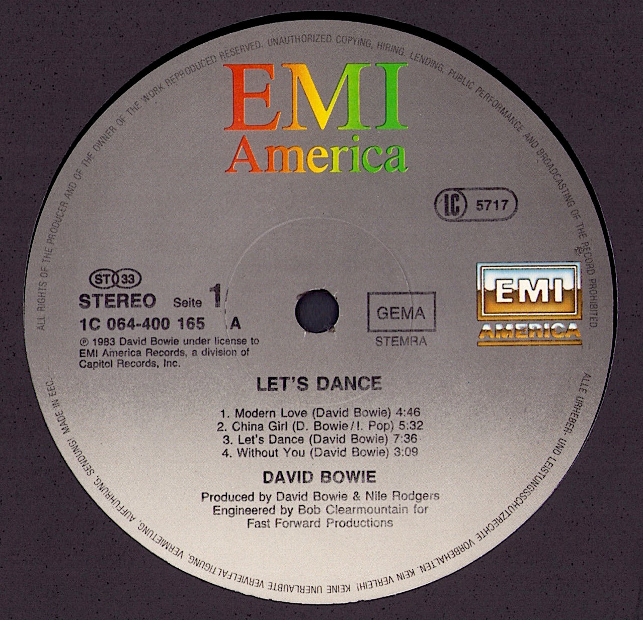 David Bowie ‎- Let's Dance Vinyl LP