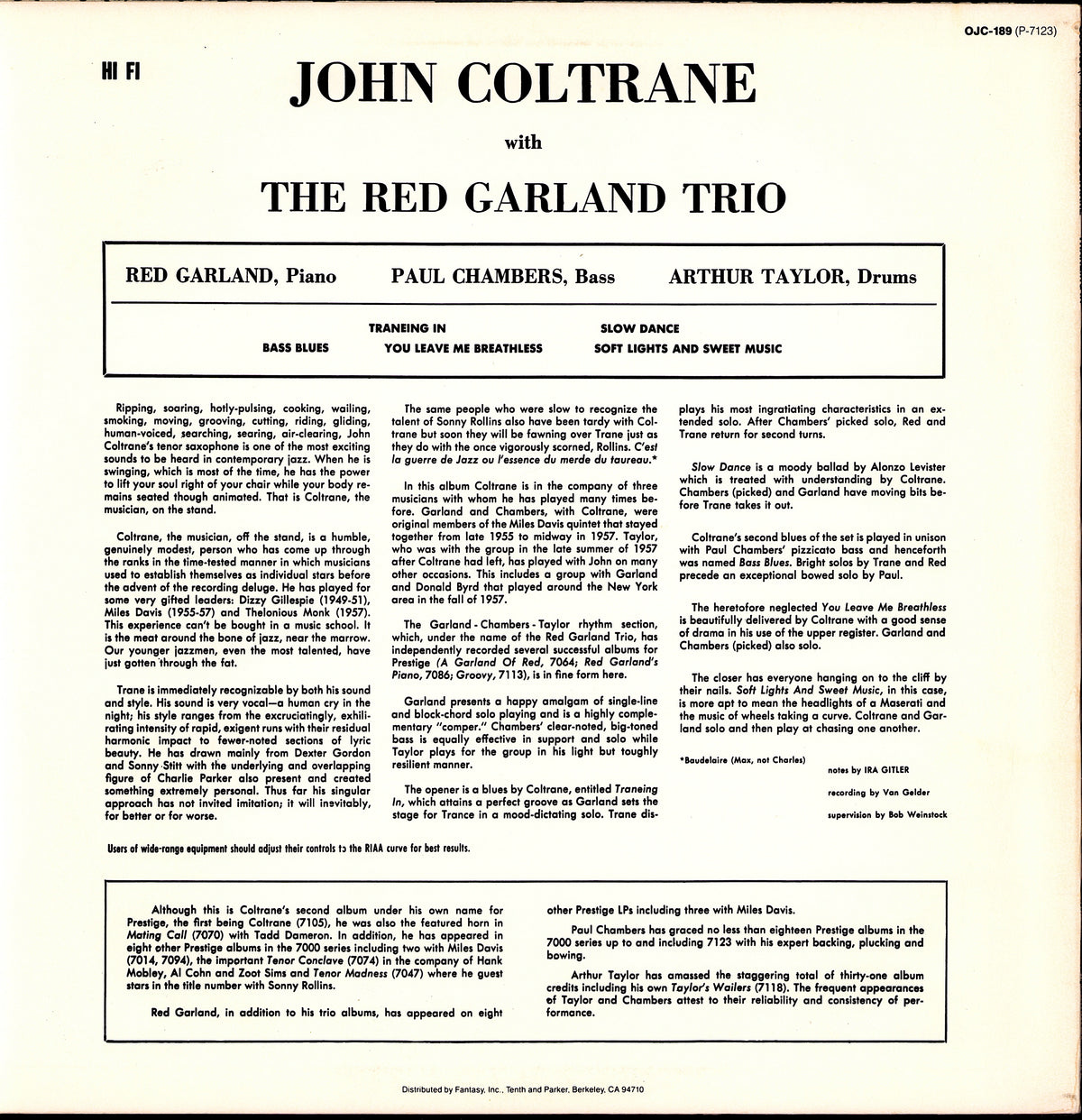 John Coltrane – Lush Life Vinyl LP Kopie