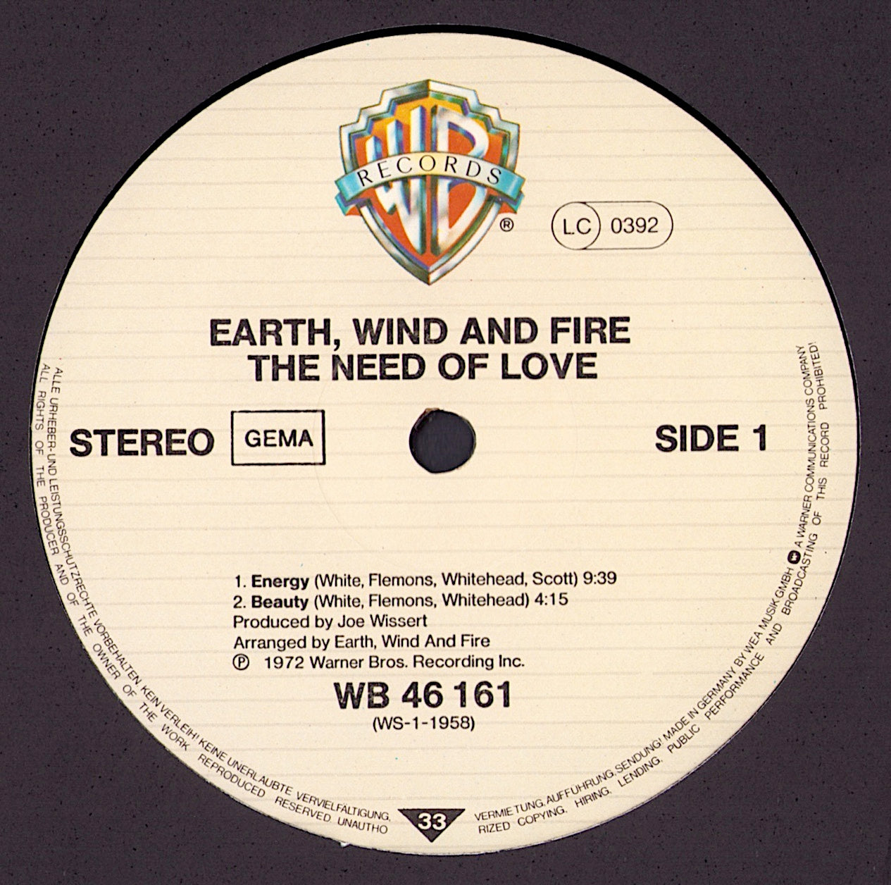 Earth, Wind And Fire – The Need Of Love Vinyl LP