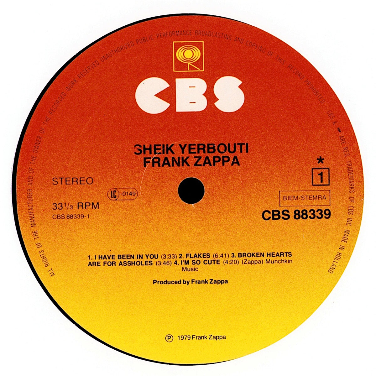 Frank Zappa - Sheik Yerbouti (Vinyl 2LP | EU Original | 1979 | Gatefold)