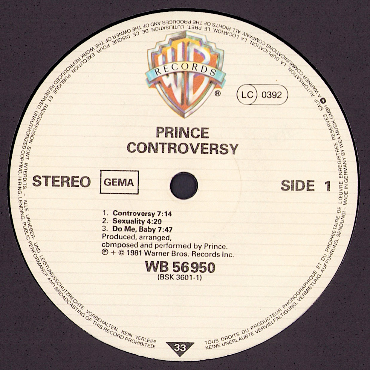 Prince – Controversy Vinyl LP