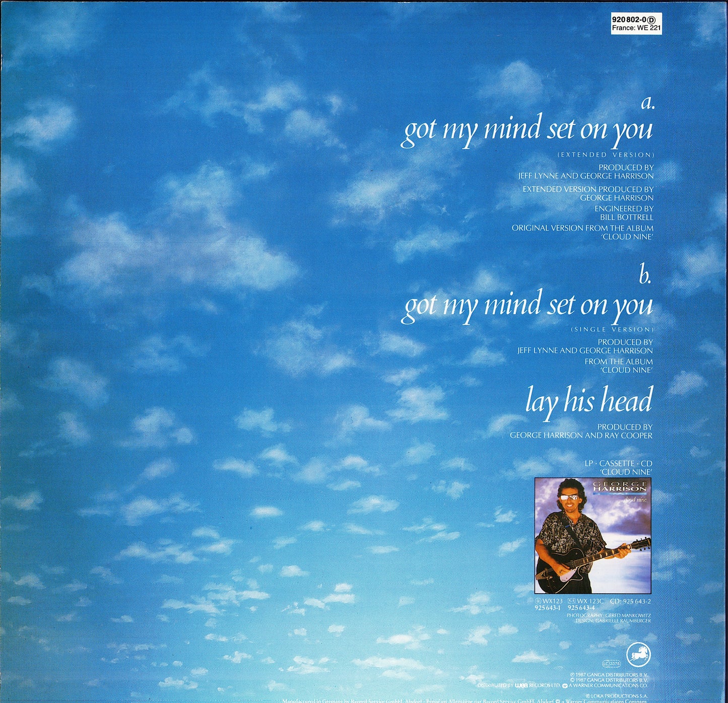 George Harrison – Got My Mind Set On You Extended Version Vinyl 12"