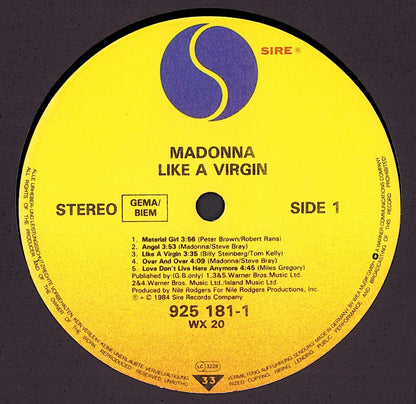 Madonna - Like A Virgin Vinyl LP