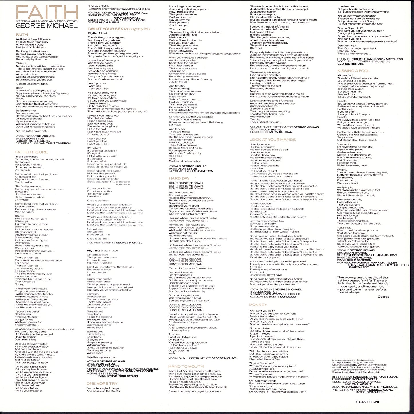 George Michael ‎- Faith Vinyl LP