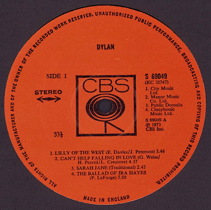 Dylan ‎- Dylan Vinyl LP