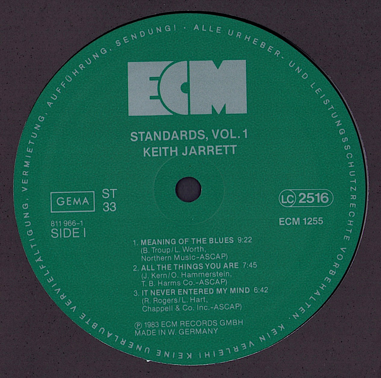 Keith Jarrett, Gary Peacock, Jack DeJohnette – Standards, Vol. 1 Vinyl LP