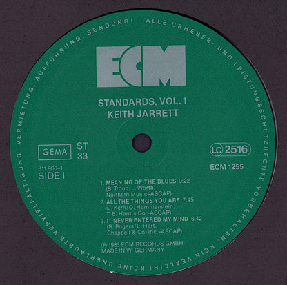 Keith Jarrett, Gary Peacock, Jack DeJohnette – Standards, Vol. 1 Vinyl LP