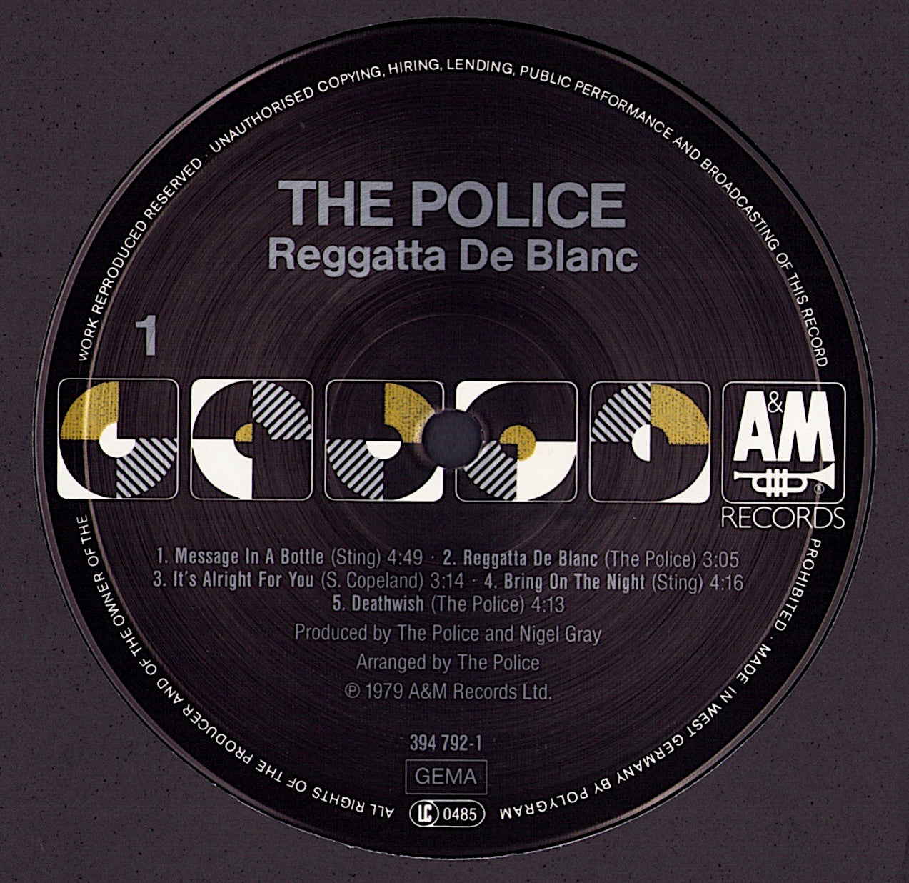 The Police ‎- Reggatta De Blanc Vinyl LP