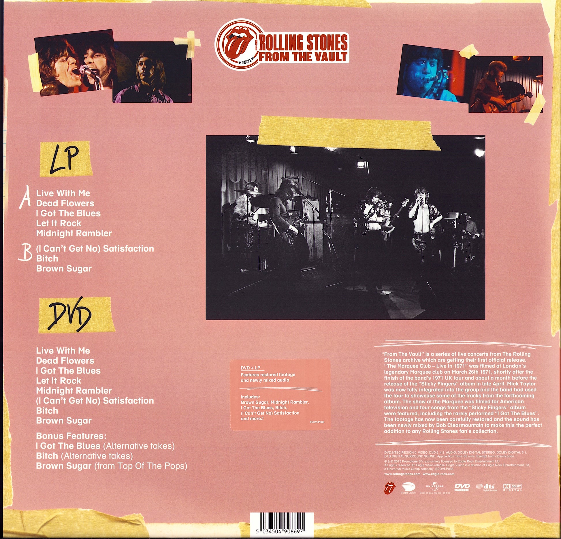 The Rolling Stones – The Marquee Club Live In 1971 Vinyl LP + DVD