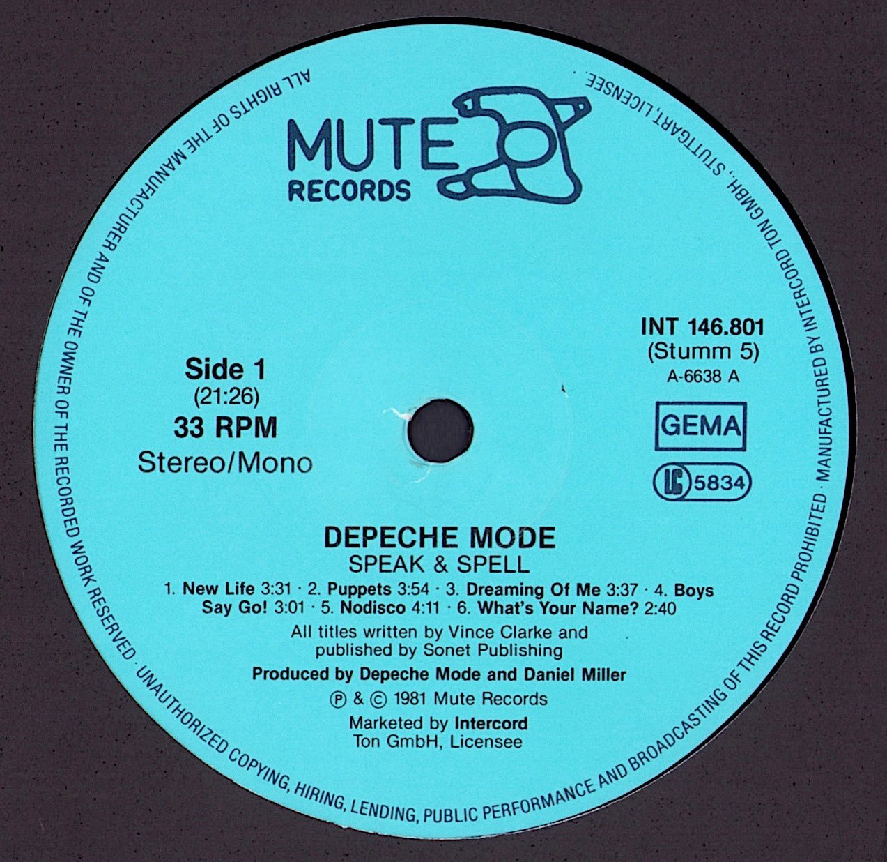 Depeche Mode ‎- Speak & Spell Vinyl LP