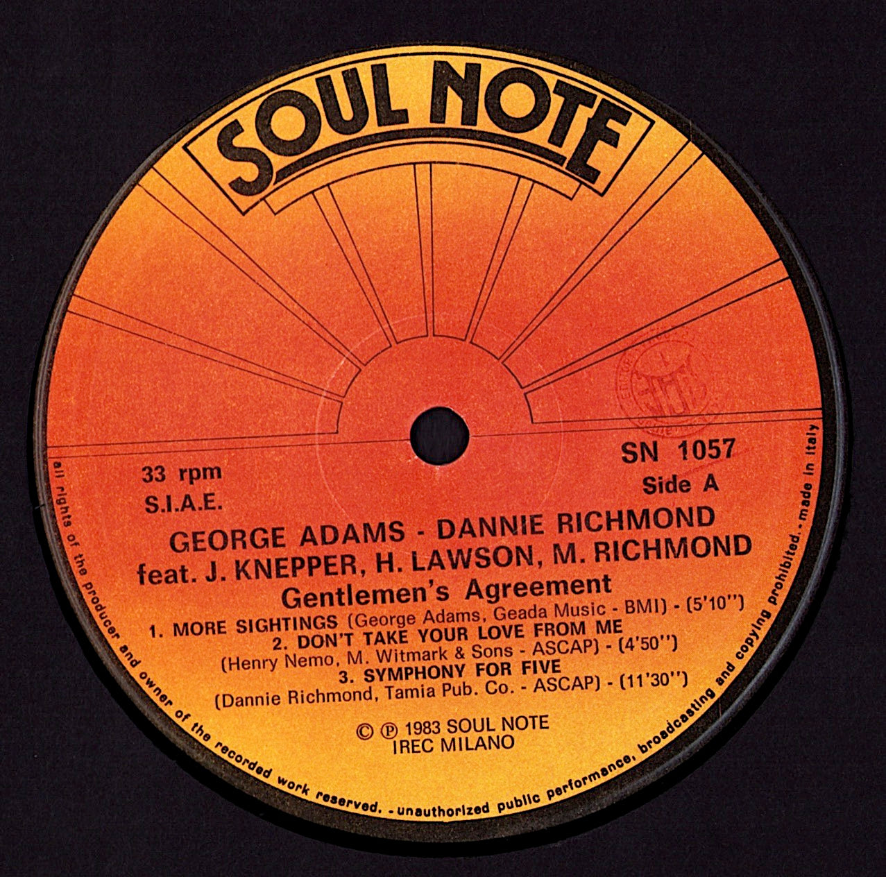 George Adams - Dannie Richmond – Gentlemen's Agreement Vinyl LP