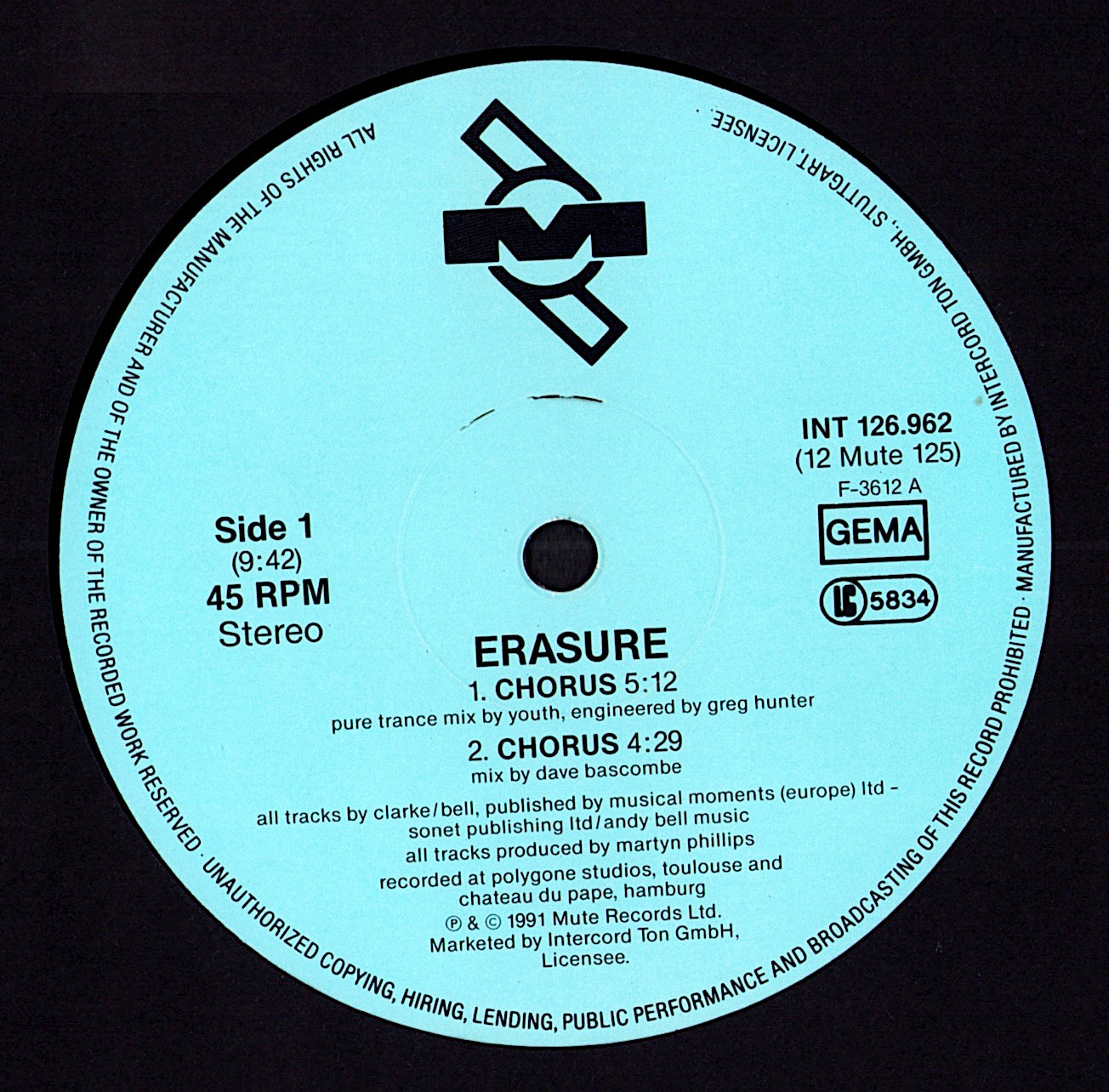Erasure - Drama! Remix Vinyl 12" | UK Original | 1989 Kopie