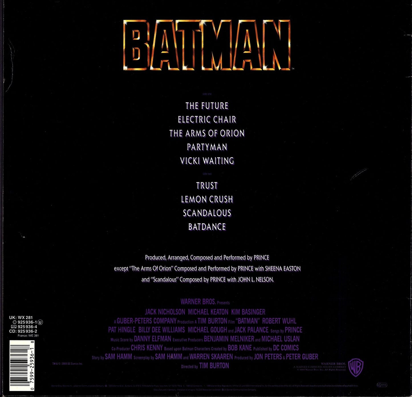 Prince - Batman™ Motion Picture Soundtrack Vinyl LP