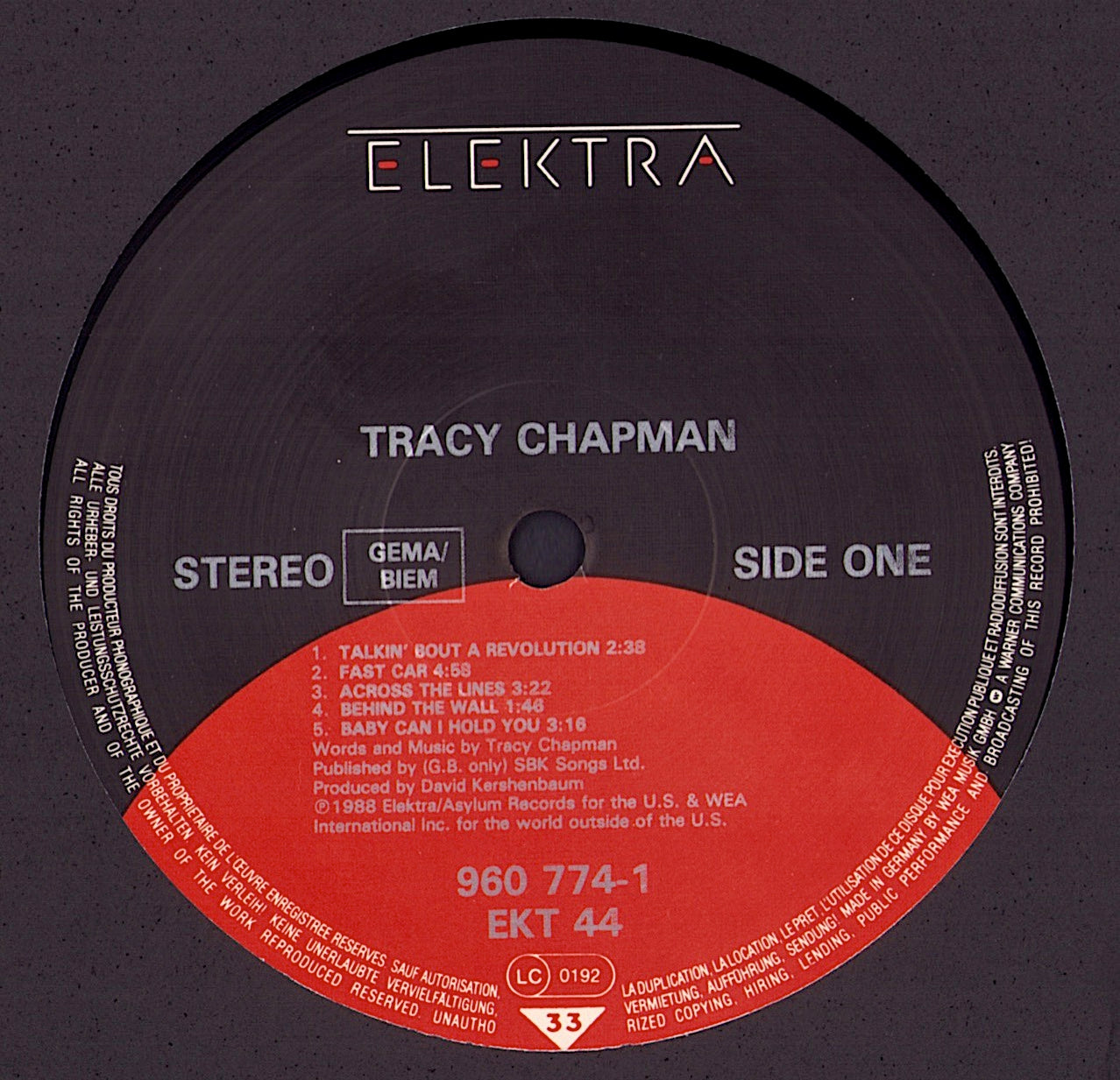 Tracy Chapman ‎- Tracy Chapman Vinyl LP